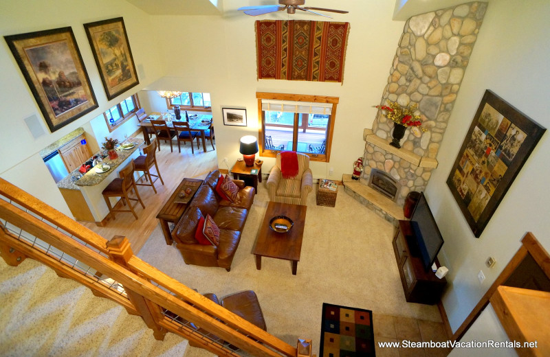 Rental living room at Steamboat Vacation Rentals.