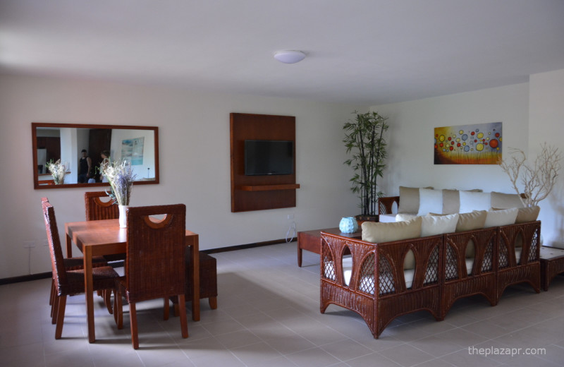 Guest room at The Plaza Suites.