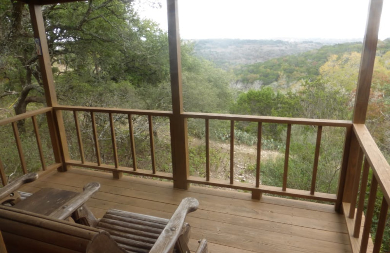 Cabin deck at Walnut Canyon Cabins.