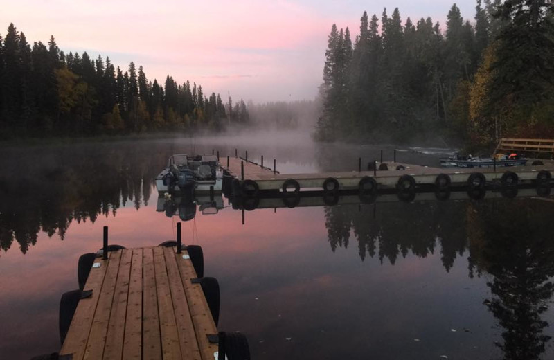 Docks at Wekusko Falls Lodge.