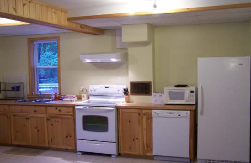On suite kitchen at Myers Cave Resort.
