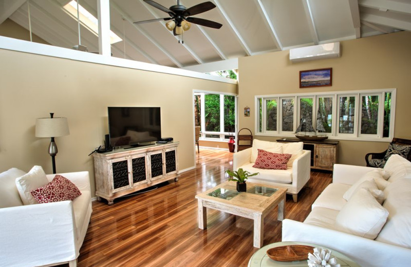 Rental living room at Hawaiian Vacation Rentals.