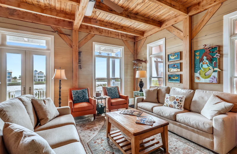 Rental living room at Destin Pointe.