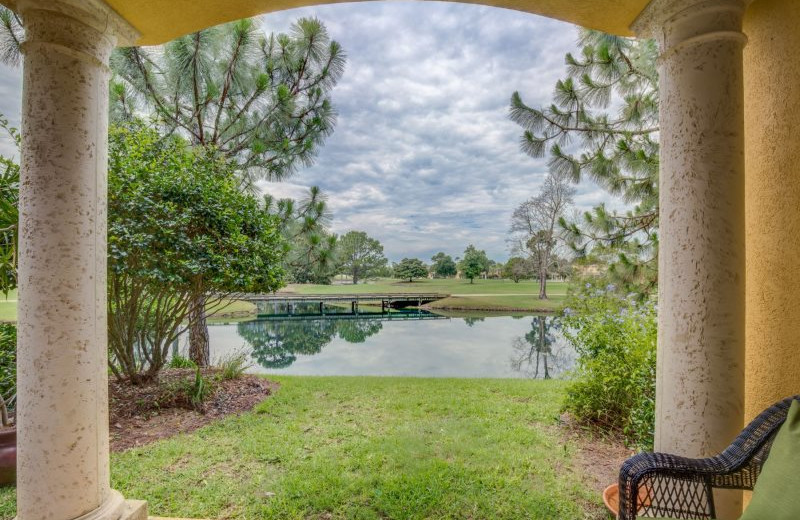 Rental patio at Luxury Properties Vacation Rentals.