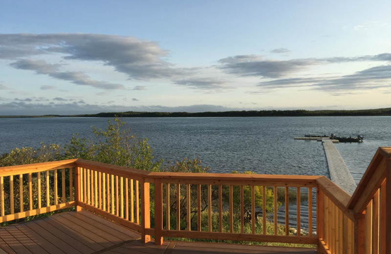Deck view at Alaska's Gold Creek Lodge.