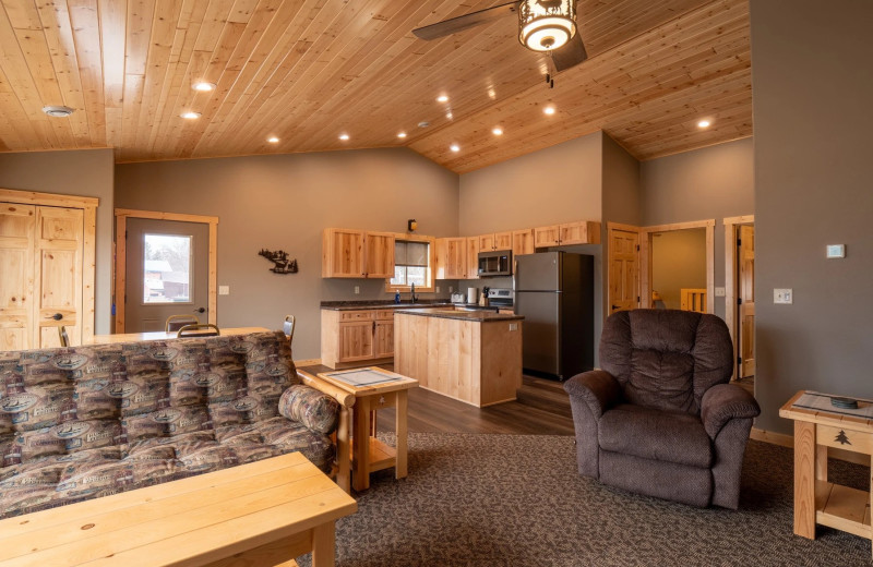 Cabin interior at Barky's Resort.