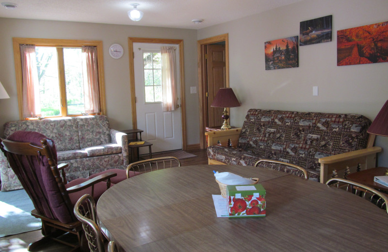 Cabin interior at SweetWater Resort.