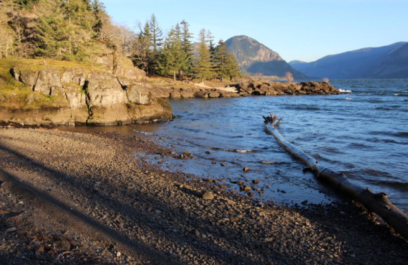 Mountain shoreline at Vacasa Rentals Mt Hood.