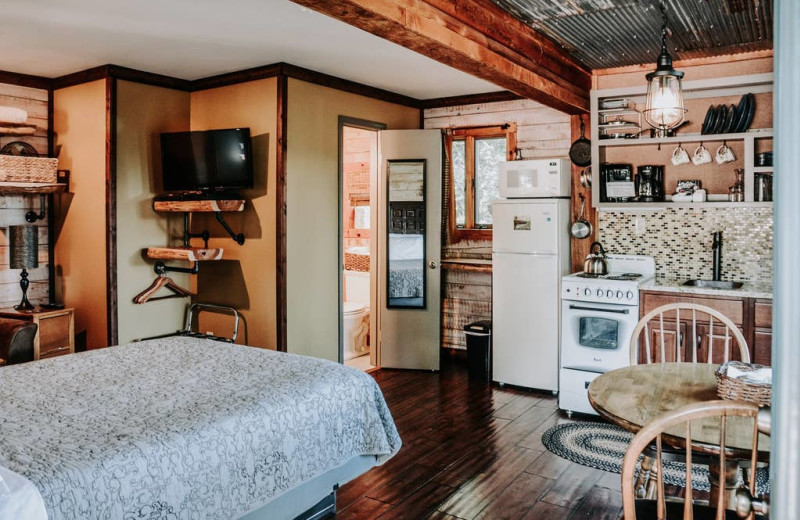 Cabin interior at Arkansas White River Cabins.