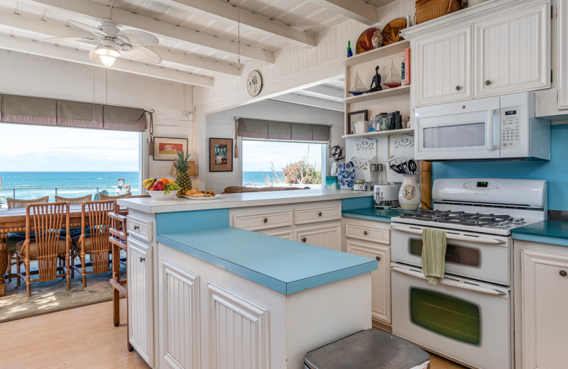 Rental kitchen at Beachside Rentals.