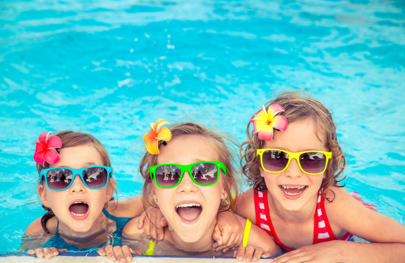 Kids in pool at Caprice Resort.