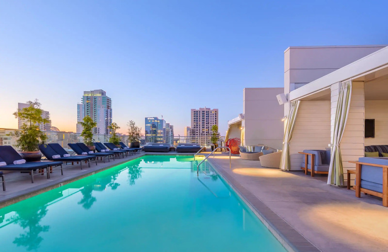 Roof top pool at Andaz San Diego.