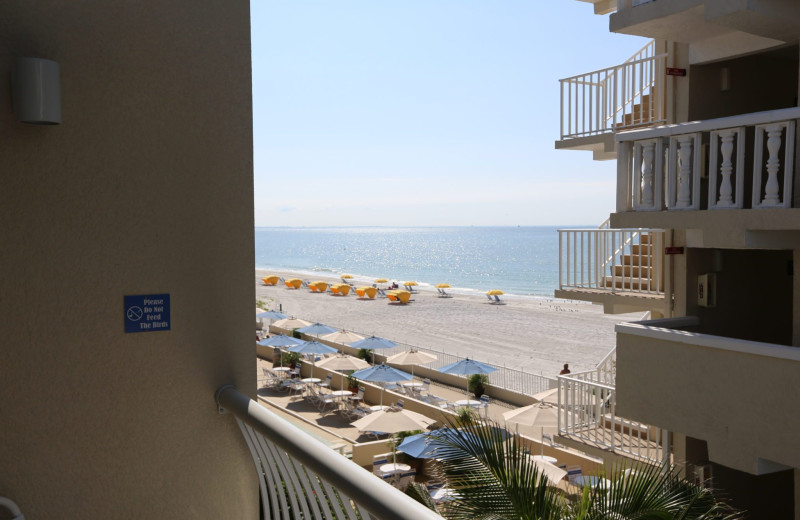 Guest balcony at Shoreline Island Resort.