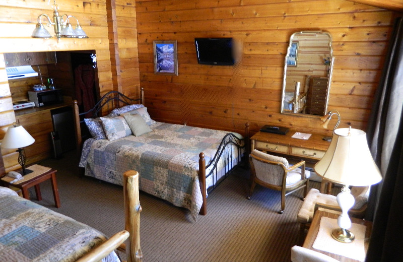 Two bed guest room at Eldora Lodge.