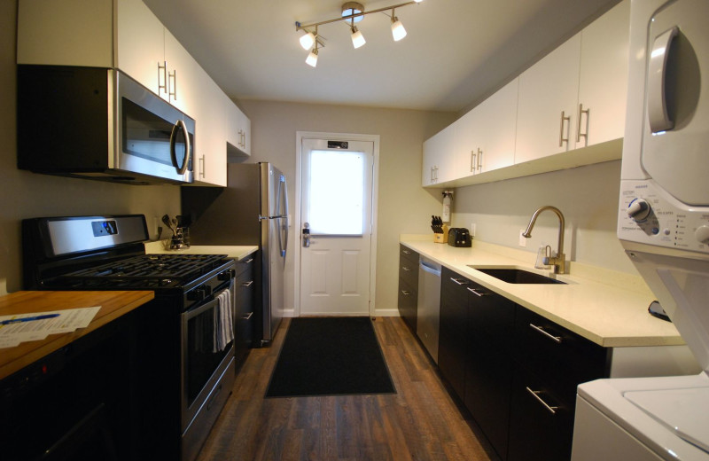 Guest kitchen at BCA Furnished Apartments.