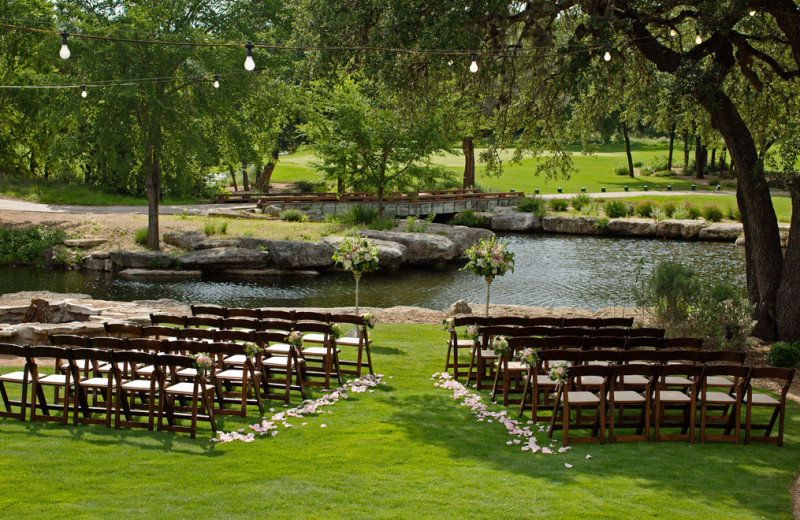 Wedding ceremony at Omni Barton Creek Resort & Spa.