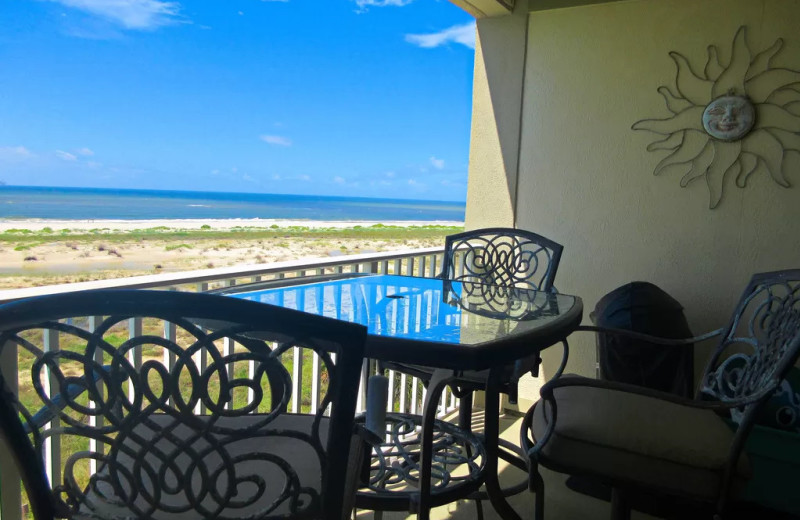 Rental balcony at Beachfront Rentals.