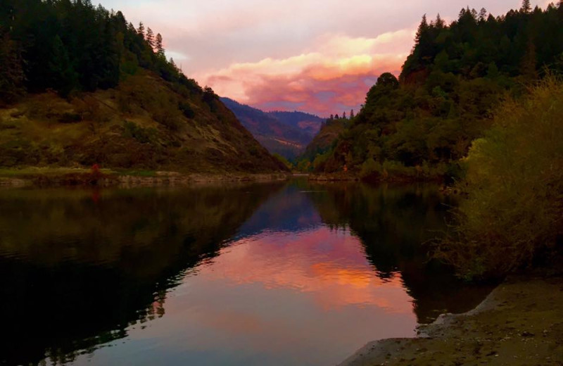 Sunset at Morrison's Rogue River Lodge.