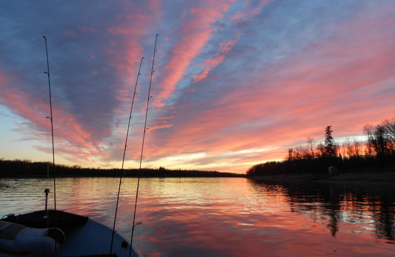 Fishing on the lake at Echo Shores Resort.