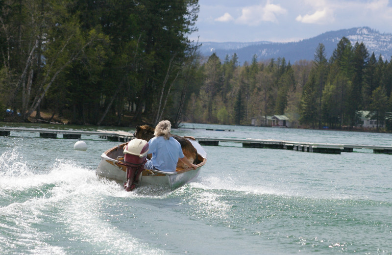 Boating at Lake Five Resort.