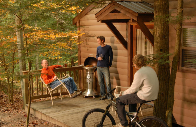 Cabin exterior at Opossum Creek Retreat.