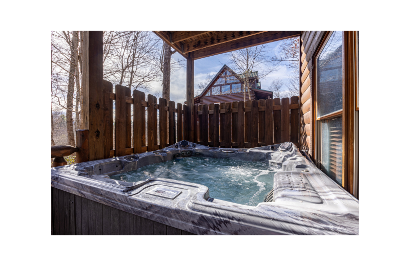 Jacuzzi at American Patriot Getaways - Bear Pause Cabin.