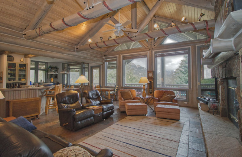 Cabin living room at Valhalla Resort.