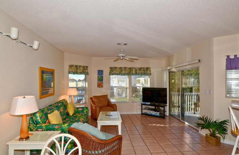 Vacation rental living room at Sandpiper Cove.