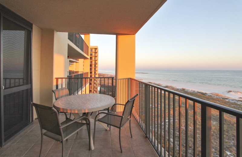 Rental balcony at Gulf Coast Beach Getaways.