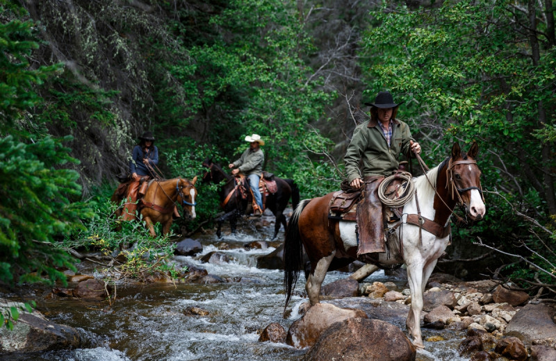 Horseback riding at Rawah Ranch.