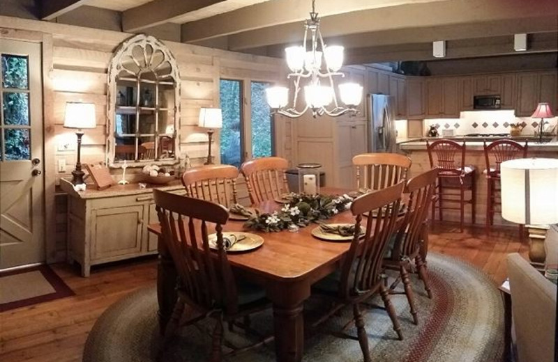 Rental kitchen at Mountain Lake Rentals.