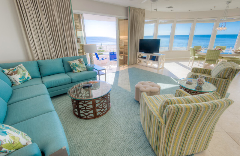 Rental living room at Anna Maria Vacations.