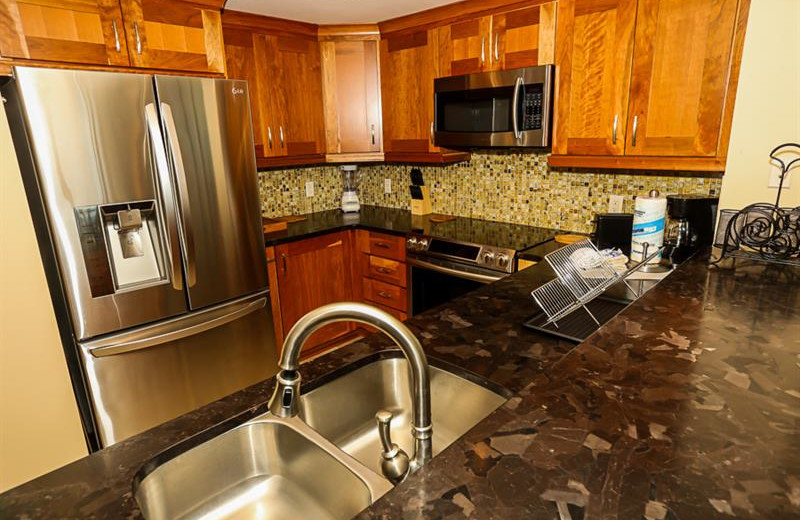 Rental kitchen at Sterling Shores.