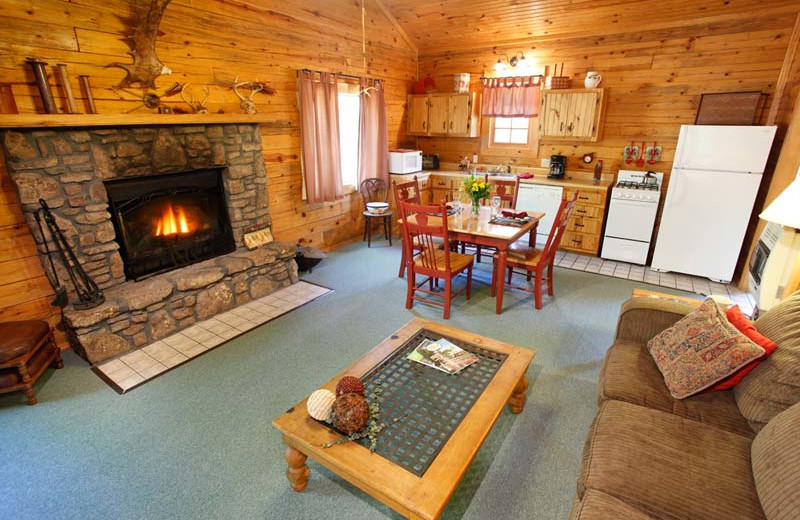 Cabin Living Room at Hidden Hollow Cabins