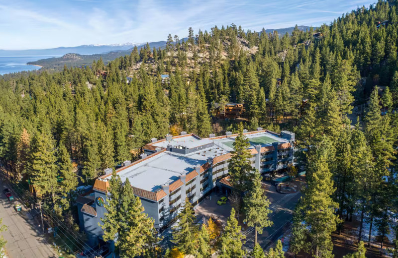 Aerial view of Tahoe Seasons Resort.