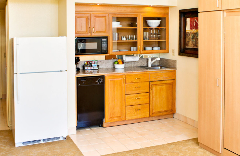 Kitchen in a Studio Unit at the Coronado Beach Resort