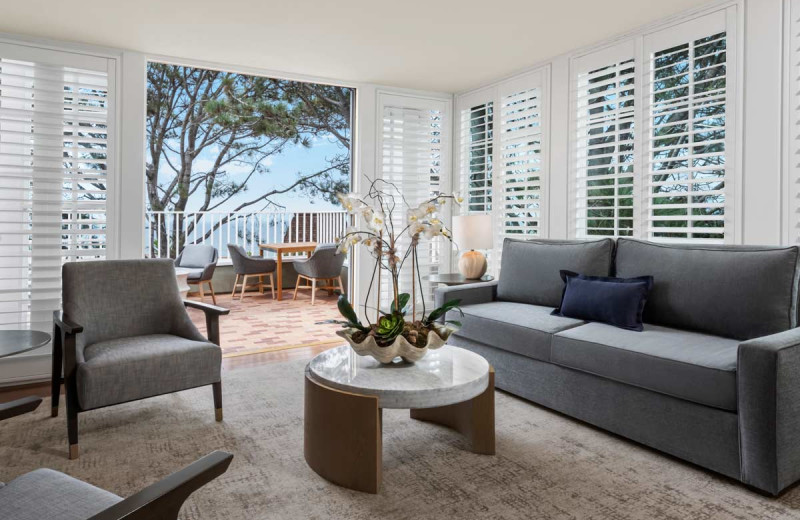 Guest room at L'Auberge Del Mar Resort and Spa.