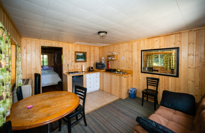 Cabin interior at North Shore Lodge & Resort.