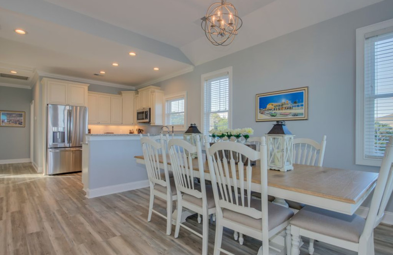 Rental kitchen at North Beach Vacation Rentals.