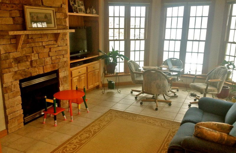 Rental living room at Sunset Inn Resort.