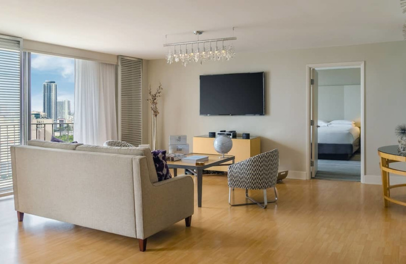 Guest room at Hyatt Regency Miami.