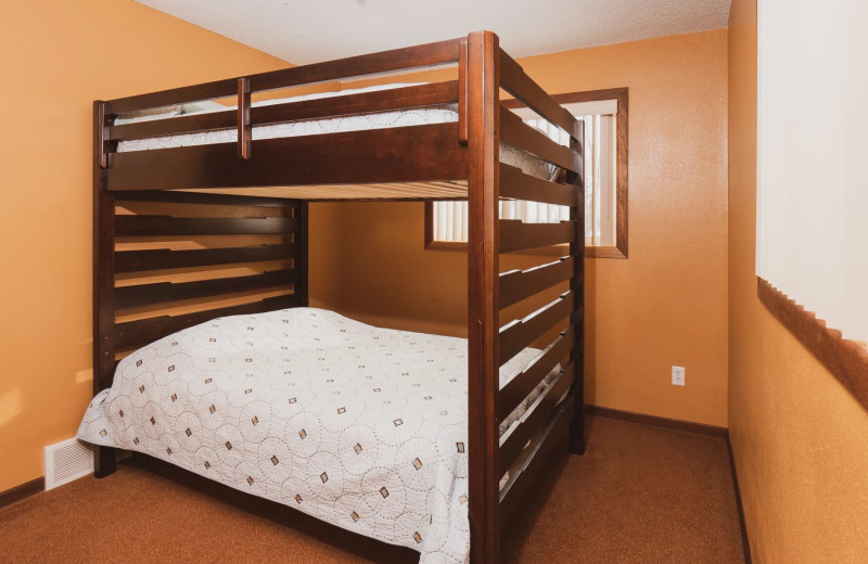 Condo bedroom at Shady Grove Resort.