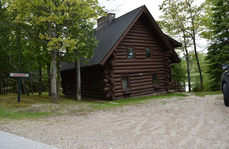 Cabin exterior at Drummond Island Resort and Conference Center.