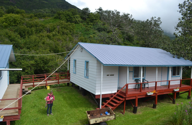 Cabin exterior at Zachar Bay Lodge.