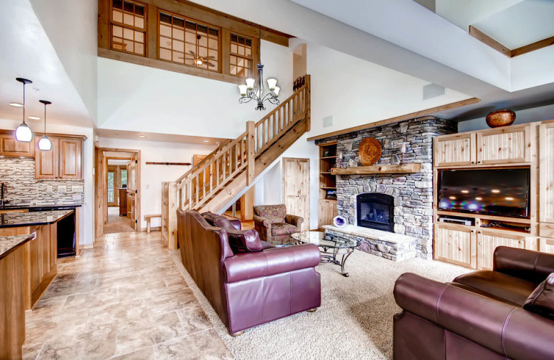 Rental living room at Lion Square Lodge.