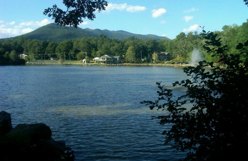 View of lake at Greybeard Rentals.