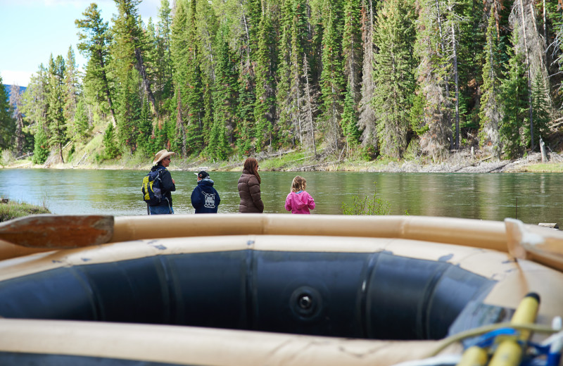 Family rafting at Jackson Lake Lodge.