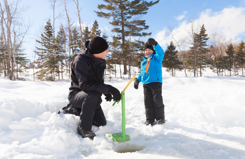 Ice fishing at Fairmont Le Manoir Richelieu.