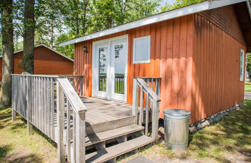 Cabin exterior at Hiawatha Beach Resort.