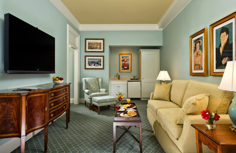 Suite sitting room at The Otesaga Resort Hotel.